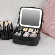 Smart LED Makeup Bag – Portable Mirror Cosmetic Travel Case