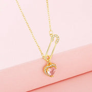 Exquisite Rhinestone Heart Necklace – Elegant Light Luxury Design