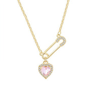 Exquisite Rhinestone Heart Necklace – Elegant Light Luxury Design