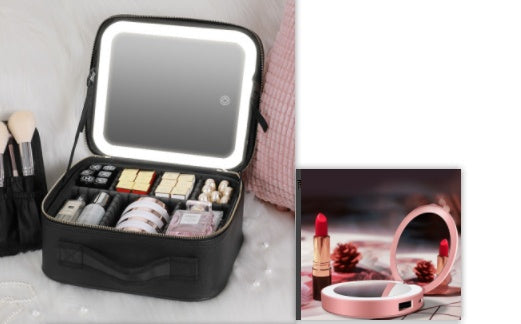 Smart LED Makeup Bag – Portable Mirror Cosmetic Travel Case