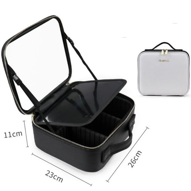 Smart LED Makeup Bag – Portable Mirror Cosmetic Travel Case